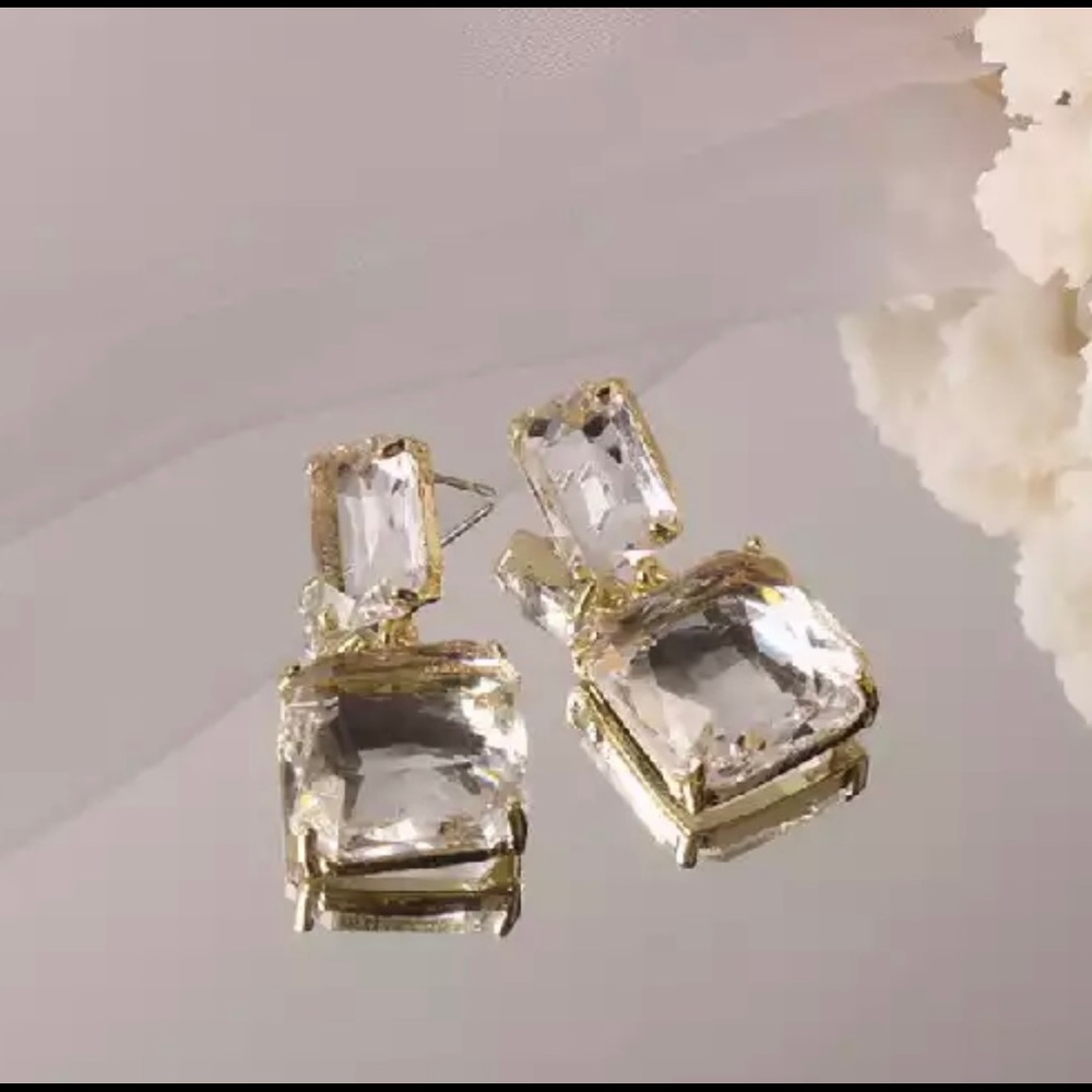 💎 Square crystal earrings - Picture 4 of 4